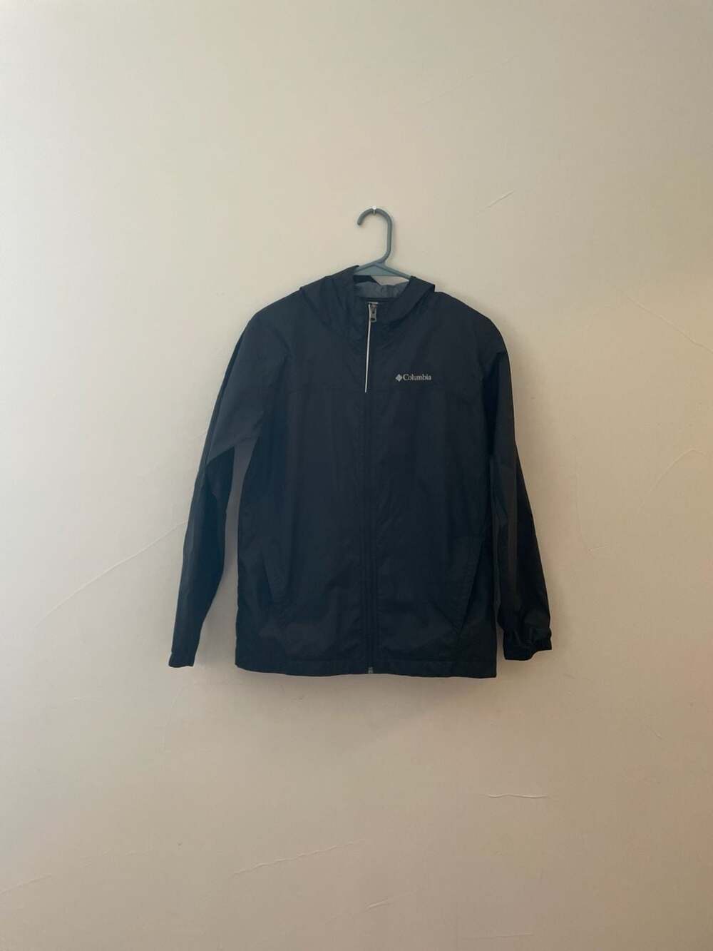 Columbia Youth Dalby Springs II Lightweight Hooded Windbreaker Jacket Black Size